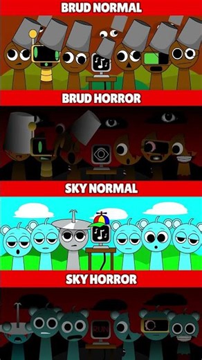 Incredibox Sprunki Brud Normal VS Horror VS Sky Normal VS Horror MIX VERSION
