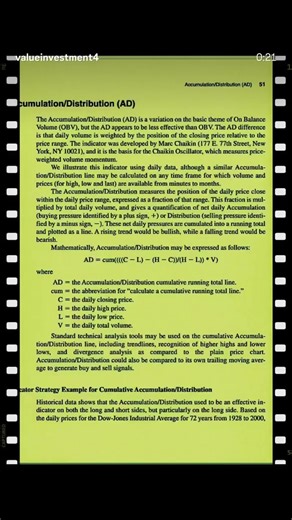Technical market indicatorsAccumulation/distribution A/D