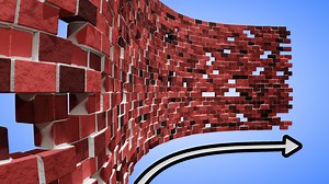 Brick walls from a single curve with geometry nodes