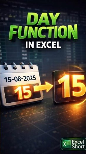 Excel Me Date Se Day Kaise Nikale #shorts #excel #trending