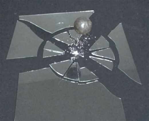 Glass breaking at 10 million frames per second