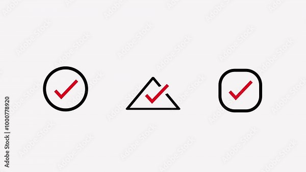 3d check mark animated on black background,