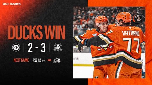 Recap: Ducks Rally for Dramatic Comeback Win over League-Leading Jets