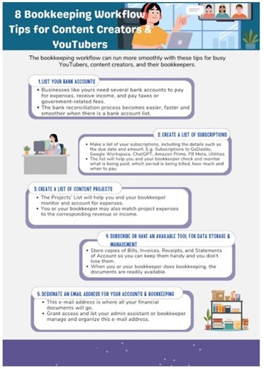 8 Bookkeeping Workflow Tips for Youtubers, Content Creators, Accountants and Bookkeepers - Etsy