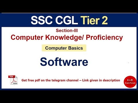 SSC CGL 2025 - Computer Knowledge /Proficiency for SSC CGL | Software