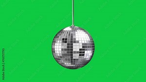 Spinning disco ball club party green screen 4K