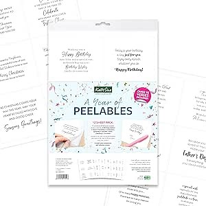 Katy Sue A Year of Peelables Stickers for Card Making. 72 Peelable Verses/Peel Offs/Sentiments Stickers for Year Round Card Making Supplies & Embellishments
