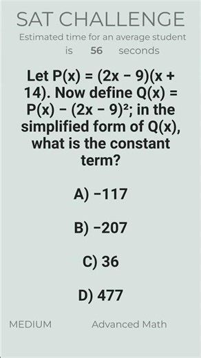 SAT Math Polynomial operations: tricky constant term