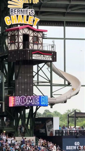 @MLB Bernie Brewer coming down the slide for a home #milwaukee
