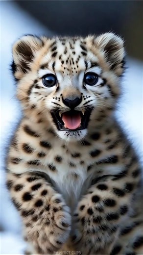 Cute Baby Snow Leopard Cub 🥺🥰😘