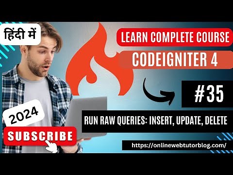 CodeIgniter 4 Tutorials in Hindi | How to Run Database Raw Queries (Insert, Update, Delete)
