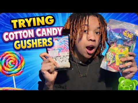 Trying cotton candy gushers & blue raspberry pickle kit!😰