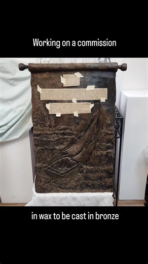 Work in progress... Wax plaque that will be cast in bronze using the lost wax process Doing the wax letters today Stay tuned for the wax final next week #bronze #sculpture #sculpture commission | Holly Atkinson Art