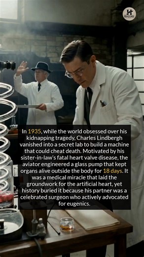 The aviator who conquered the Atlantic also built the first artificial heart, but his partner had a dark secret. #historynotes #medicalhistory #weirdhistory | The History Page