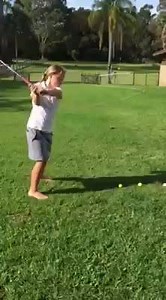 25K views · 86 reactions | Today's barefoot bandit (I mean swing of the week) is of the talented 8 year old Elly Peters practising her 3-wood..... #wow | Pin | Facebook