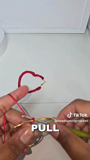 Crochet Heart Hoop Earrings Tutorial