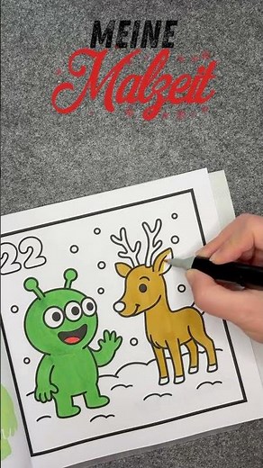 Kleines Alien zum Ausmalen. #shorts