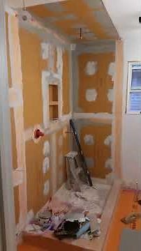 Schluter kerdi bathroom install with shower kit, kerdi board and ditra