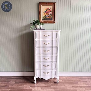 White Vintage French Provincial Lingerie Chest of Drawers | Gold Hardware | 6 Drawer | Dixie | Restored Furniture - Etsy