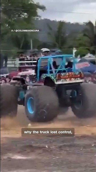 Monster truck veers into crowd in Colombia
