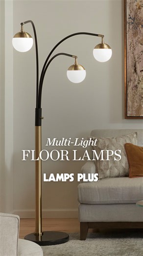 Get more illumination from a single light source using floor lamps with multiple lights! With a variety of shapes and forms, the possibilities are plentiful 🛋️ #myLampsPlus Find your perfect floor lamp at www.LampsPlus.com/Floor-Lamps. Featured: Rayne Gold & Black Arc Floor Lamp- Style 775F0 Libby Bronze & Seeded Glass Tree Floor Lamp- Style 2H197 Astria Gold Tree Floor Lamp- Style 6388A Light Tree Torchiere Floor Lamp- Style 22087 Astoria Faux Wood & Bronze Tree Floor Lamp- Style 78Y35 Jareth 