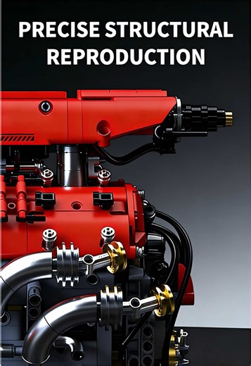 1370PCS Electric V8 Engine Building Kit | Motorized, 4 Gear Ratios, Flip-Open Cover | Perfect Gift for Car & Tech Lovers#buildingblocks #v8 #boyfriendgifts #v8energy #supercool