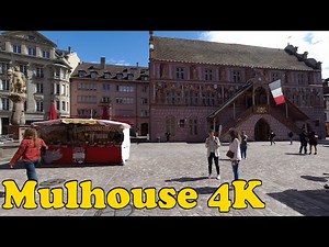 Mulhouse, France Walking tour [4K].
