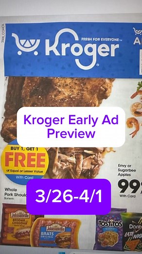Kroger Early Ad Preview - 3/26-4/1 ➡️ https://www.krogerkrazy.com/kroger-weekly-ad/ | Kroger Krazy