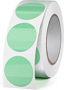 Amazon.com: FINDAT Green Round Thermal Labels 1 Inch Vinyl Circle Waterproof Direct Printer Sticker Self-Adhesive Perforated Name Tag for Logo DIY QR Design Office Address 500 PCS : Office Products