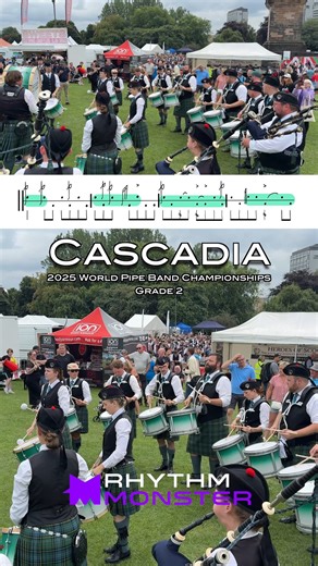 12K views · 166 reactions | Cascadia Pipe Band slaying at The Worlds. Monster LD and sweet beats by @steven.l.wheeler.1#. Dig. | Rhythm Monster | Facebook