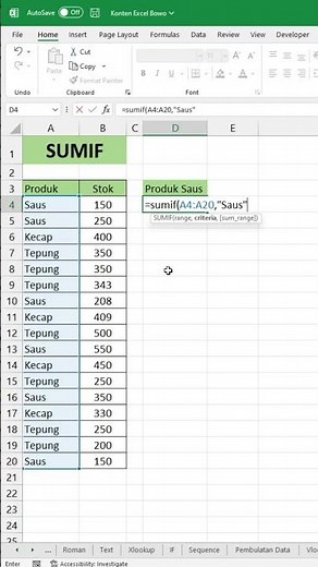 Rumus SUMIF - Microsoft Excel