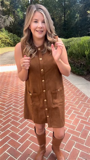 Another great fall shift dress to wear with boots! The days are cooling down and that means fall fashion is in full swing 🍂 Shop the Orton dress on the site now! | MeMe's