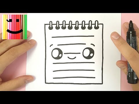 HOW TO DRAW A NOTEPAD KAWAII FOR SCHOOL