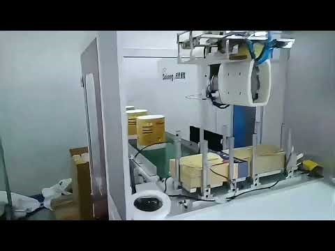 Square milk powder container Top-Entry IML Robot