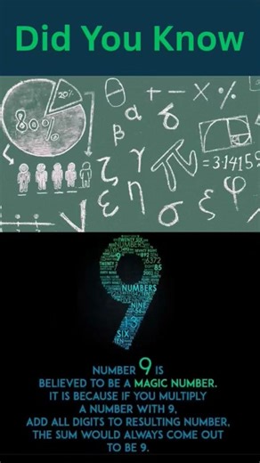 Did You Know | Maths facts | Maths unknown facts | fact of 9 | Facts of Number 9 | 9 Number facts