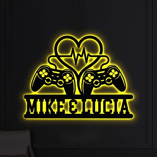 LED Gaming Wall Sign, Custom Name Gamer Decor, Streamer Setup Room Light - Etsy