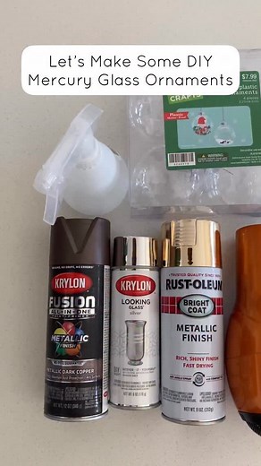 This reel was a hit last year so I thought I would reshare. Get a jump start on your Christmas decor with this easy DIY. A fun craft for you and the kiddos too. Save for later! 🔗🔗🔗 Comment SUPPLIES for a detailed supply list! Instructions: 2 sprays of paint color followed by 1/2 vinegar 1/2 water solution. Dry completely with the dryer in between each color. I used Looking glass first, followed by metallic gold, then dark copper in each ornament *use vinegar/water solution following each pain