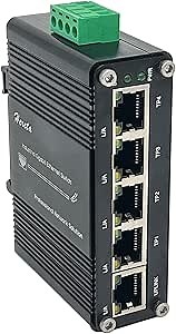 Amazon.com: Mini Industrial Gigabit Ethernet Switch,Unmanaged Ethernet Network Hub Switch with 5 x RJ45 Port 10/100/1000T,12~48VDC,Support 802.3X Flow Control,Half/Full Duplex,Din-Rail/Wall Mount : Electronics