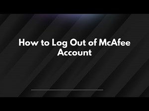 How to Log Out of McAfee Account