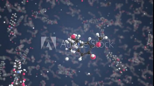 Capsaicin molecule. Conceptual molecular model. Chemical looping 3d animation