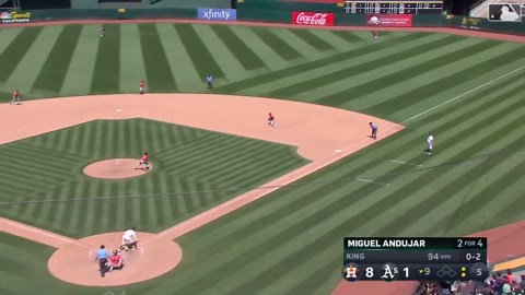 Bryan King secures Astros' 8-1 win over the A's
