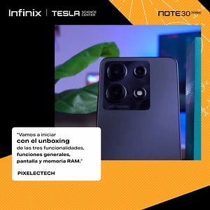 📣 ¡Atención amantes de la tecnología! 📱💡 💥 Sumérgete en un mundo de especificaciones impresionantes, rendimiento excepcional y una cámara que captura cada detalle con el Note 30. 📸✨ No te pierdas el review completo de Pixelectech. ¡Prepárate para quedar sorprendido! #RayoDeCargaInteligente #infinixtesla #FusiónDeTecnología #AllAroundFastCharge #ReviewCompleto #TecnologíaAvanzada #PixelecTech | Infinix Mobile