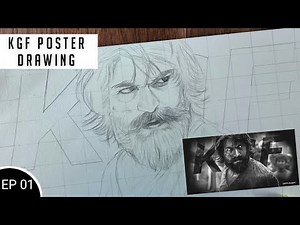 How To Draw KGF | Chapter 2 Poster Step by Step Outline Tutorial for beginners Ep 01