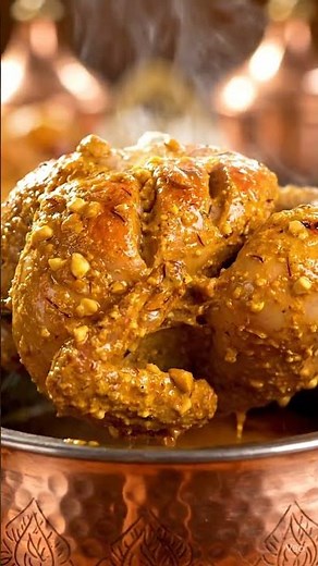 Royal Feast Chicken 👑 | Saffron Yogurt, Almonds & Cream | Mughlai Copper Handi Roast
