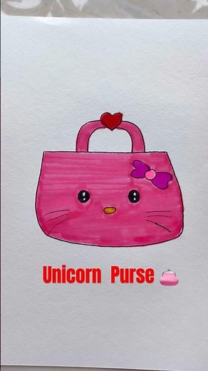 Cute Unicorn Purse 👜 Drawing for kids #kids #kidsdrawing #cartoon #artforkids #amaira #shorts