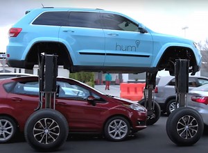 the JEEP hum rider elevating car lifts above high traffic