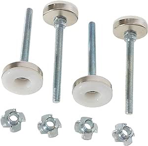 Tech Team #746 Furniture Leveling Feet – 3” Stem 5/16”-18 Thread Adjustable Glides with T-Nuts (Set of 4) – Heavy-Duty Levelers for Chairs, Tables, Cabinets & Work Benches