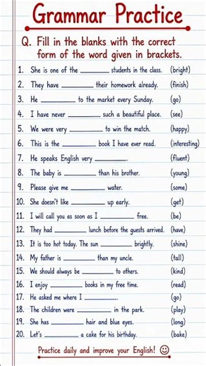 Grammar Practice | English Worksheet | Daily Practice