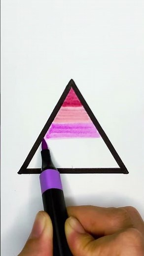 Easy Gradient Triangle Drawing ✨ | Satisfying Color Blend Tutorial #drawing #easy #satisfying