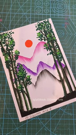 Cara gambar gunung SIMPLE buat pakai oil pastel 🗻 #art #drawing #drawingtutorial #howtodraw